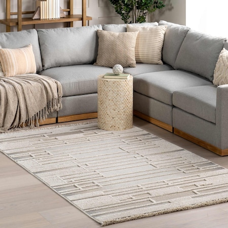 Nuloom Ismene Modern High-Low Fringe Area Rug 5ft x 8ft EPSD03A-508